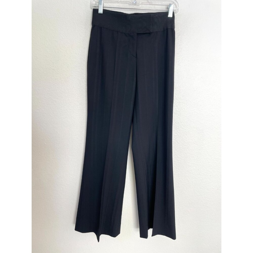 Gunex Womens 4 Black Wool Blend Wide Leg‎ Dress Pants Made In Italy Trousers